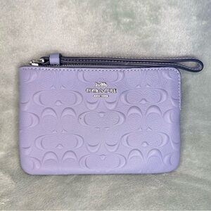 Coach Light blue Embossed Wristlet
